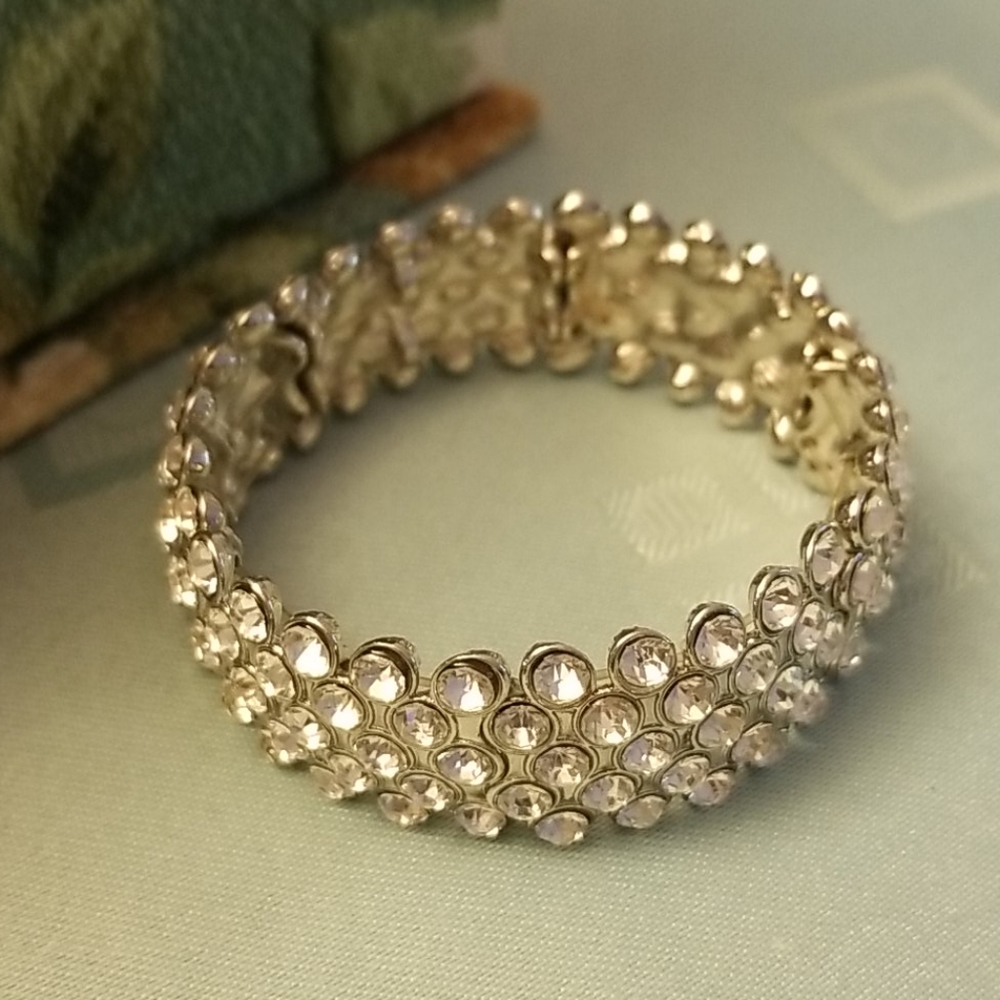 Silver-tone Rinestone Bracelet